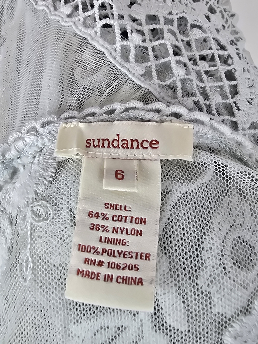Sundance White Crochet Lace Midi Dress - Picture 7 of 7